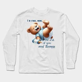 Süßer Frechdachs: Babyteddybär mit Humor Long Sleeve T-Shirt